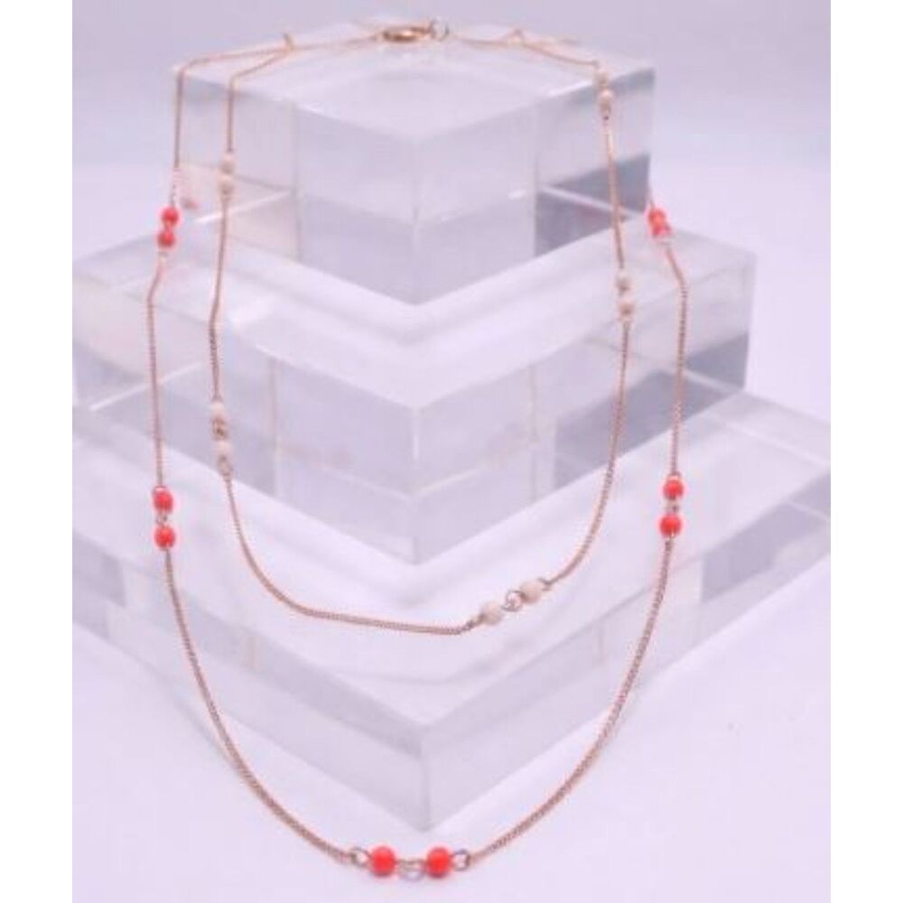Lee Angel Women's Baby Bead Delicate Two Piece Necklace Set NWT 148